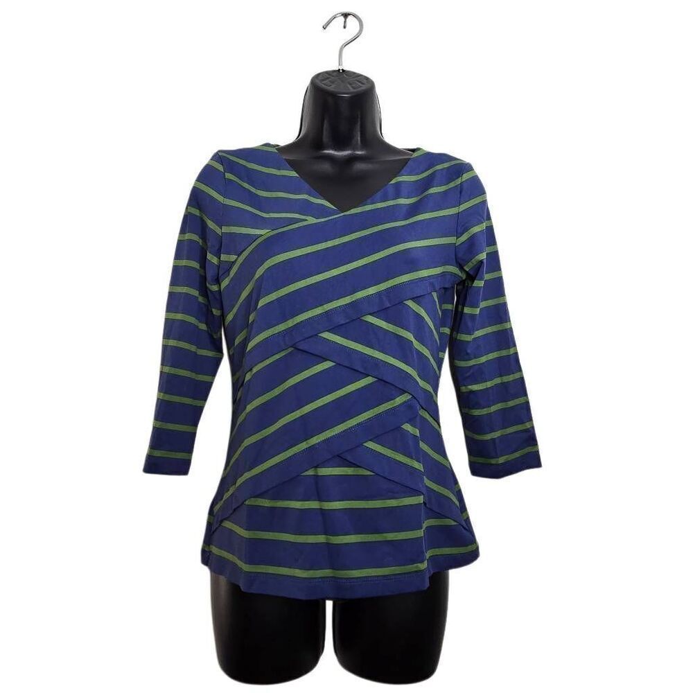J. McLaughlin Shirt Size XS Stripe Catalina Cloth Stretch Top